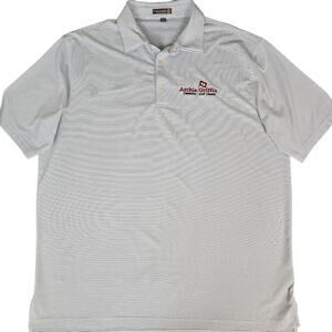 Peter Millar Summer Comfort E4 Polo XL White Archie Griffin Golf Striped